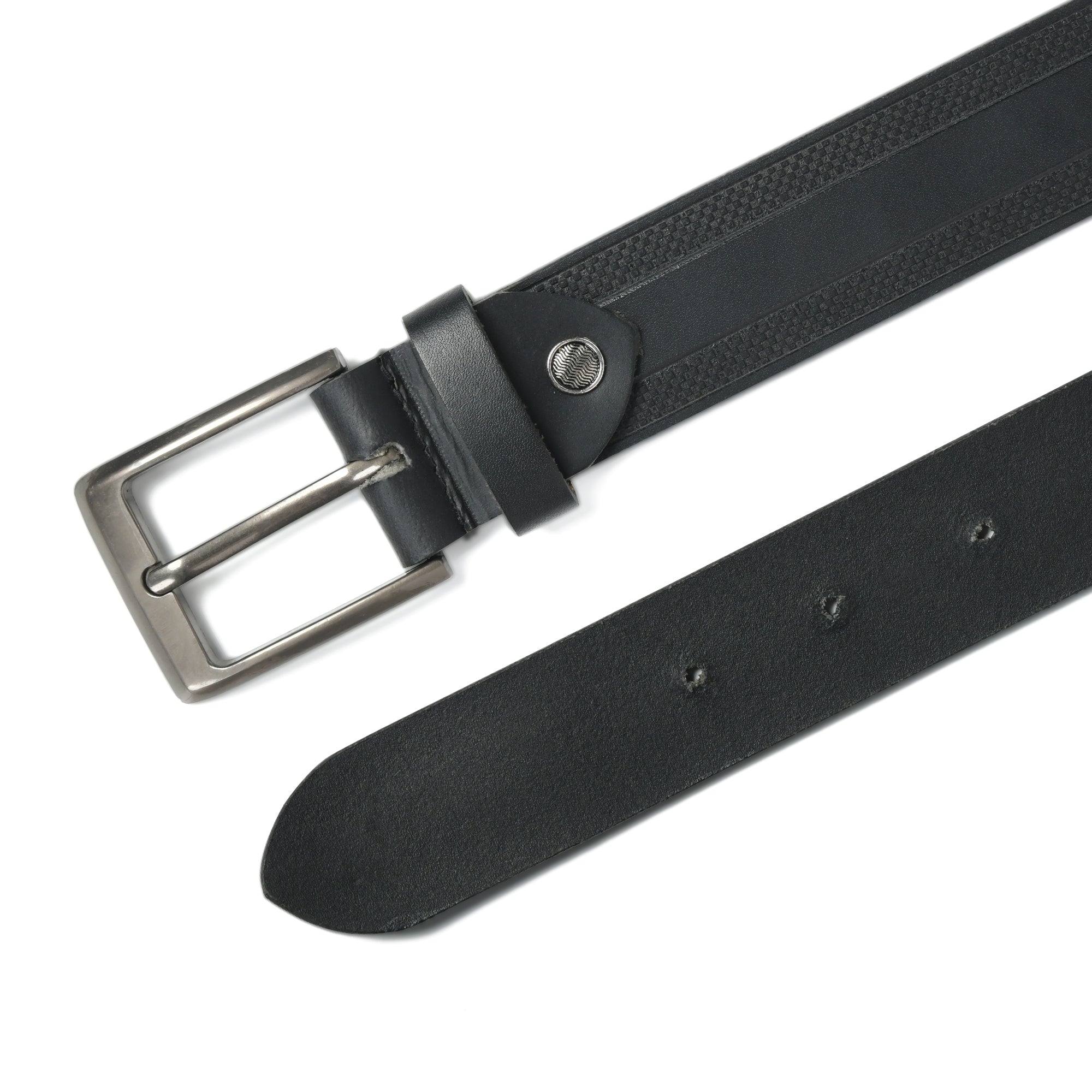Classic Black Leather Belt for Men – 40mm Textured | Genuine Leather for Everyday Style