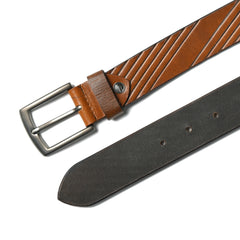 Men’s Tan Leather Belt – Genuine Leather | 40mm Width