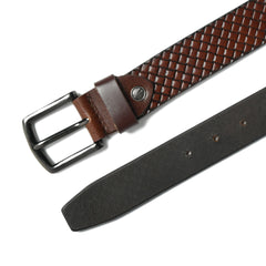 Men’s Brown Leather Belt – 40mm | Textured & Timeless Style