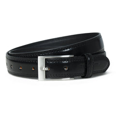 Men’s Black Leather Belt – 30mm Wide, Glossy Finish | Dress & Casual Wear - FANTASTIX