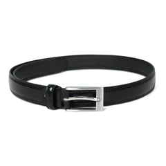 Men’s Black Leather Belt – 30mm Wide, Glossy Finish | Dress & Casual Wear - FANTASTIX