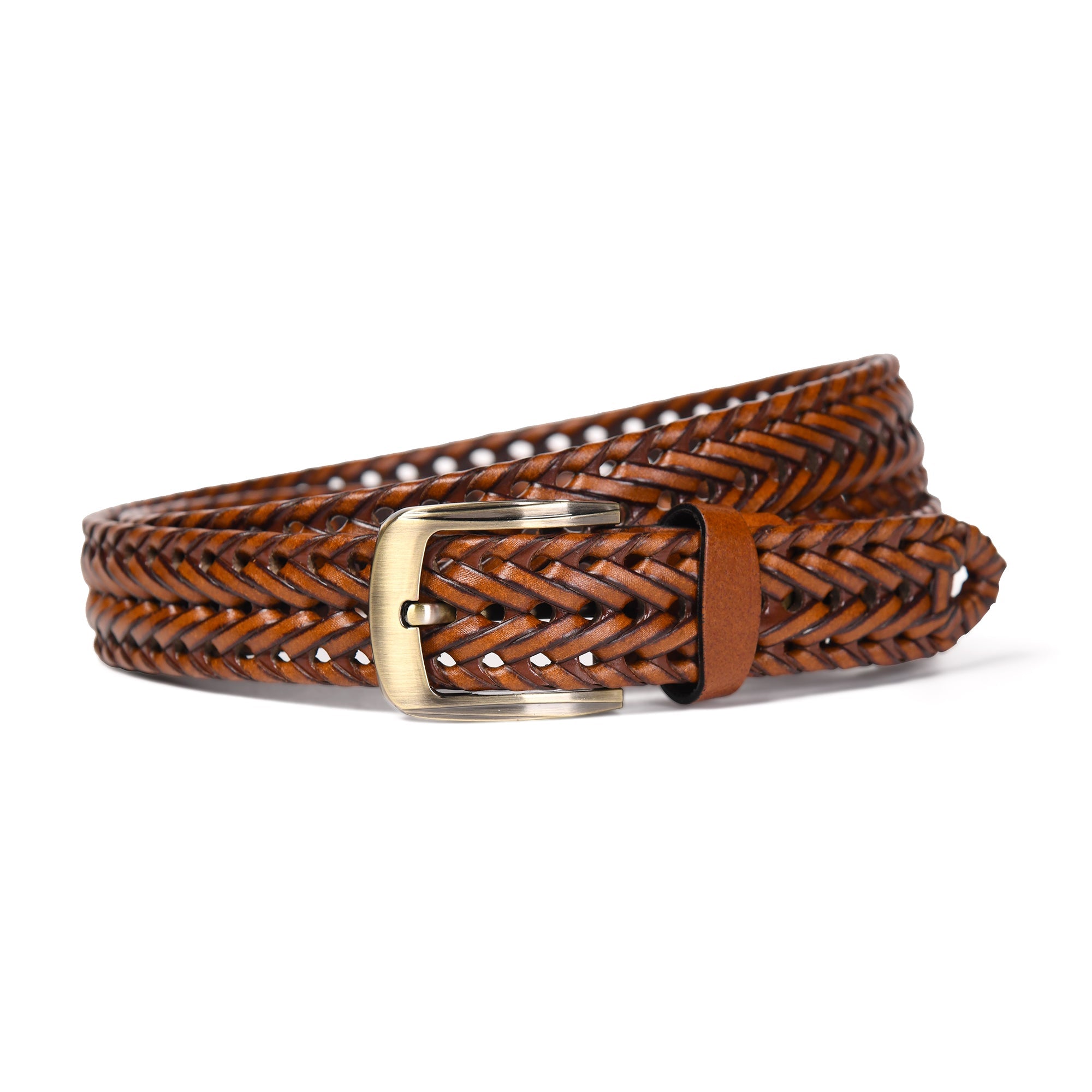 Men’s Braided Leather Belt – Genuine Leather, Adjustable, Stylish & Durable - FANTASTIX