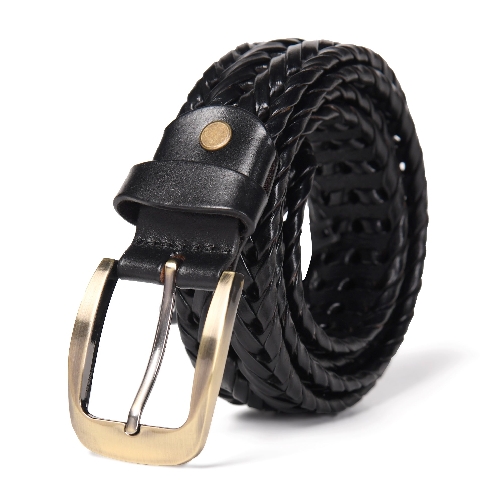 Men’s Braided Leather Belt – Genuine Leather, Adjustable, Stylish & Durable - FANTASTIX