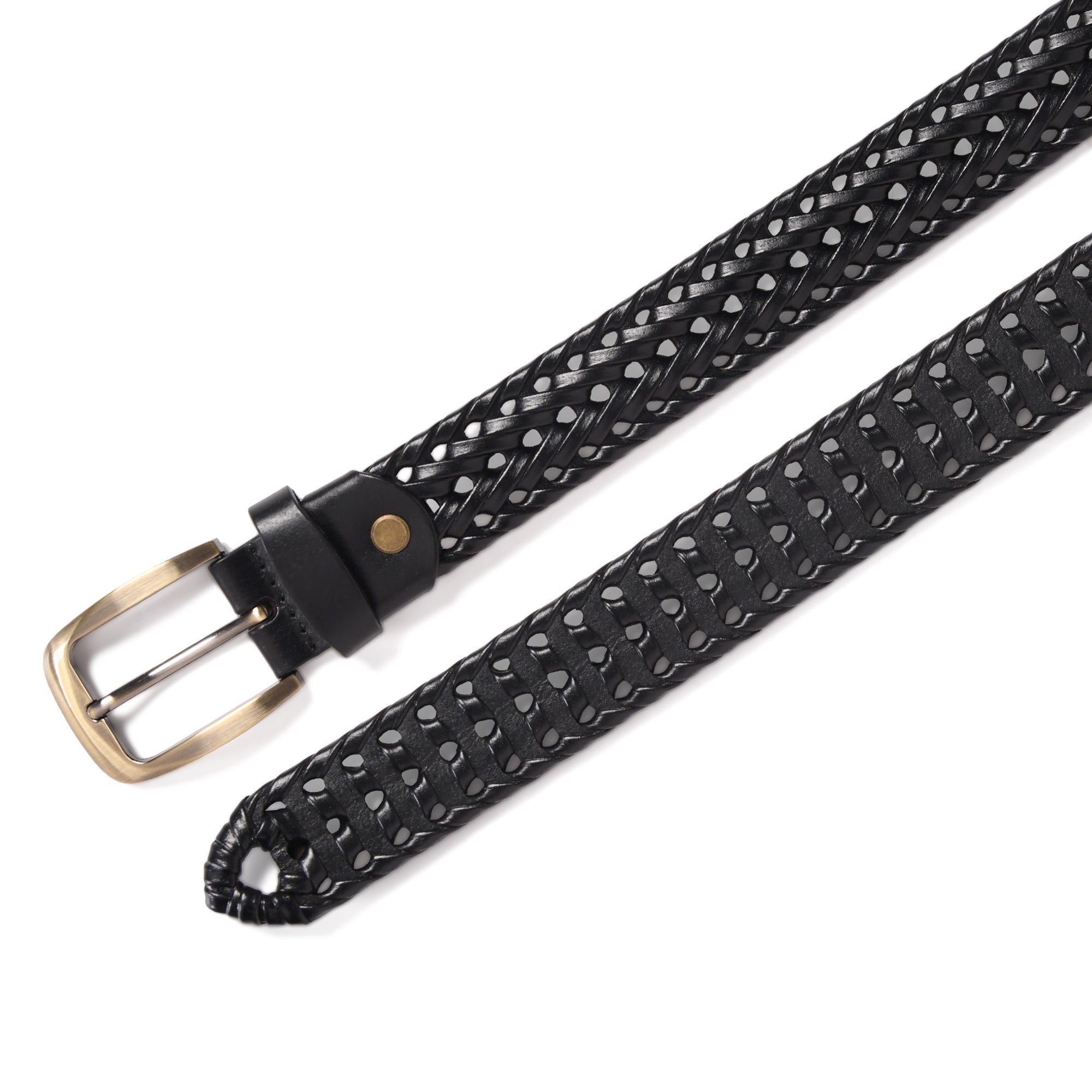 Men’s Braided Leather Belt – Genuine Leather, Adjustable, Stylish & Durable - FANTASTIX