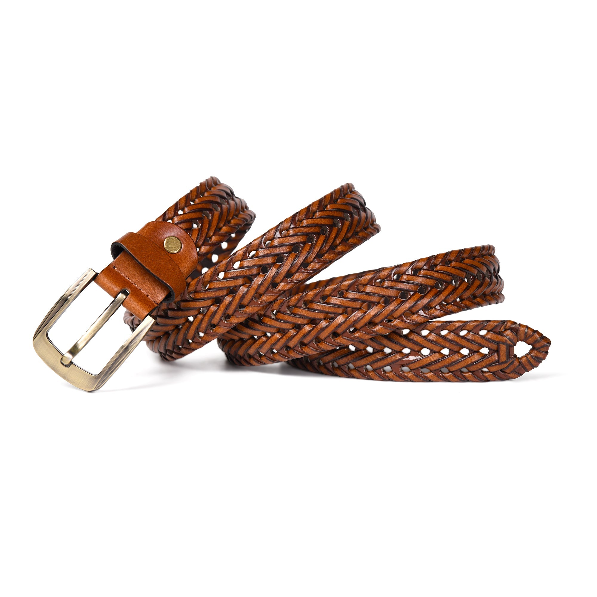 Men’s Braided Leather Belt – Genuine Leather, Adjustable, Stylish & Durable - FANTASTIX