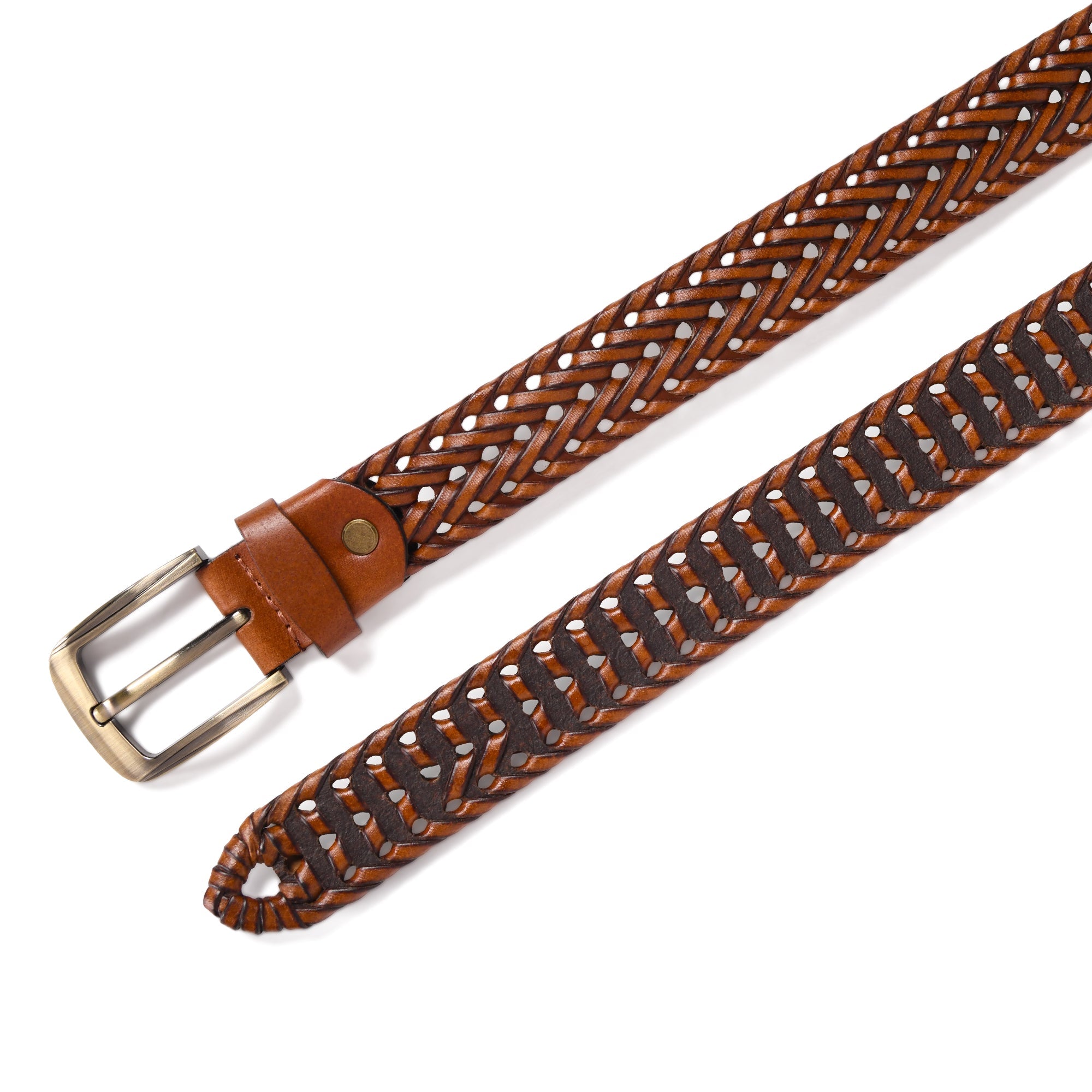 Men’s Braided Leather Belt – Genuine Leather, Adjustable, Stylish & Durable - FANTASTIX