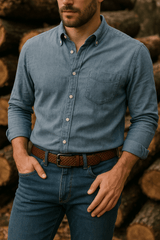 Men’s Brown Leather Belt – 40mm | Textured & Timeless Style - FANTASTIX