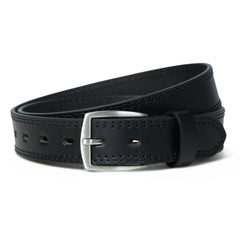 Men’s Genuine Black Leather Belt – 33mm Wide with Stitching Details | Classic & Durable - FANTASTIX