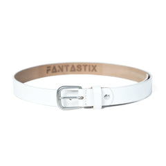 Women’s White Leather Belt – Crisp & Sophisticated Dress Belt - 30mm - FANTASTIX